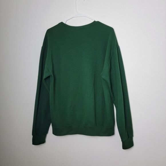 Green Varsity Letter M Bulldogs Jerzees Nublend Crewneck Sweatshirt Size Medium - Picture 3 of 6